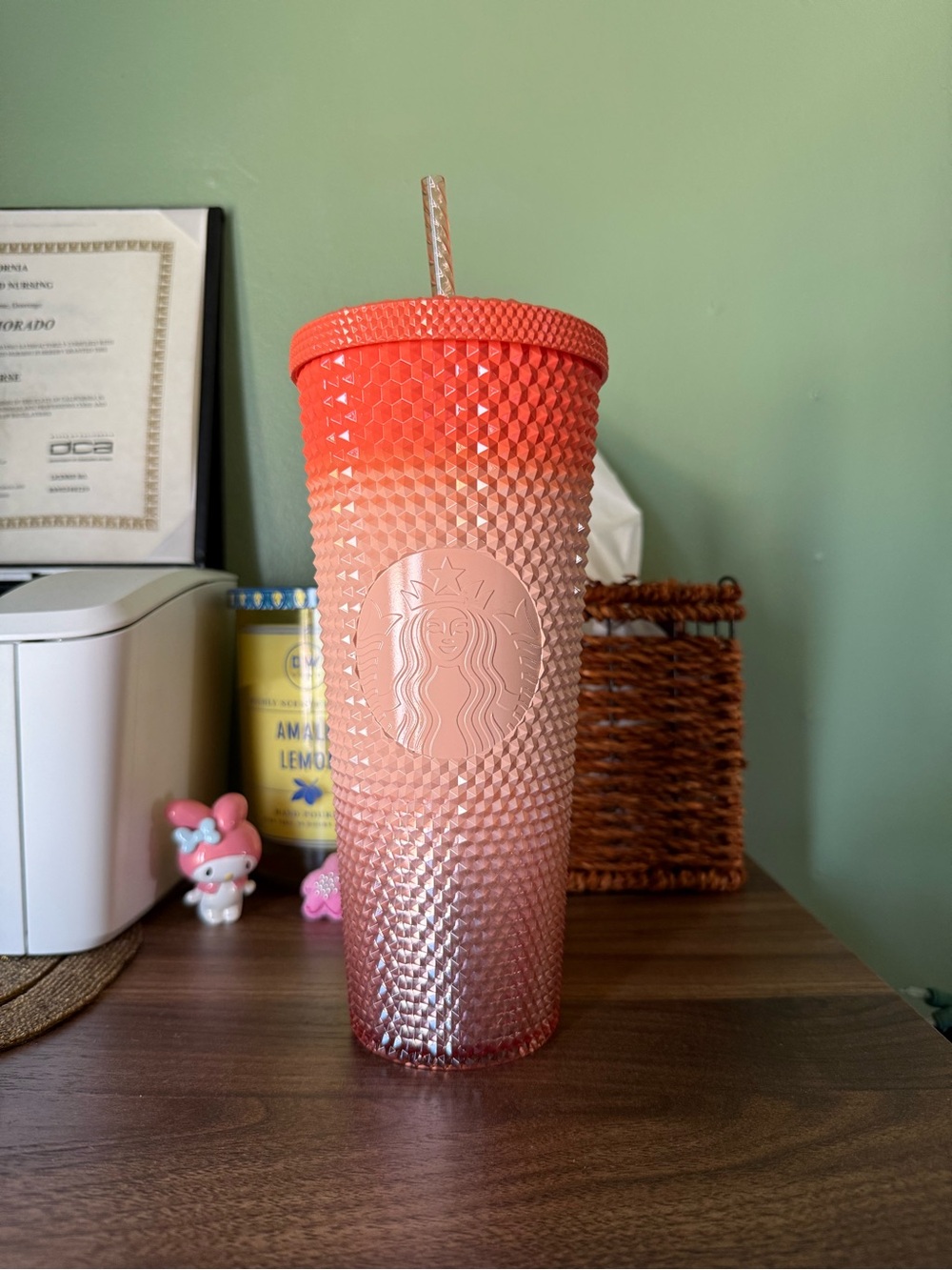Starbucks Pink Ombre Studded Tumbler with Lid
